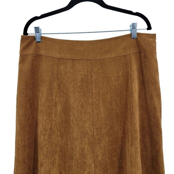 Christopher & Banks Skirt Maxi Panel Aline Prairie Camel 14 Country Boho - Picture 5 of 11